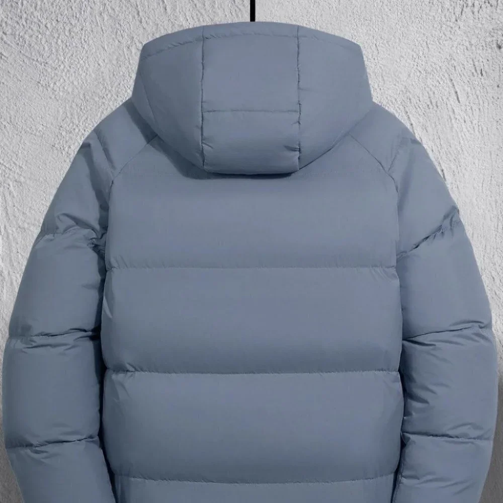 Dusty Blue Mens Zipper Puffer Coat